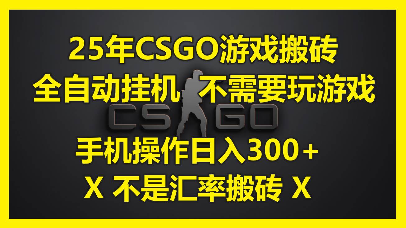 25年CSGO游戏搬砖,全自动挂机,不需要玩游戏,手机操作日入300+。(不…-徐小晨博客