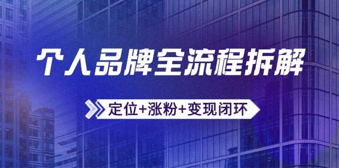 个人品牌全流程拆解：定位+涨粉+变现闭环，微信生态运营与资源整合-徐小晨博客